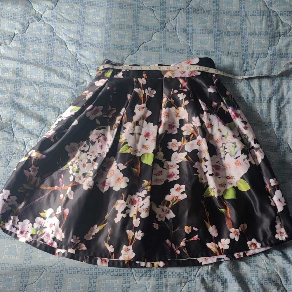 Floral Black Skirt